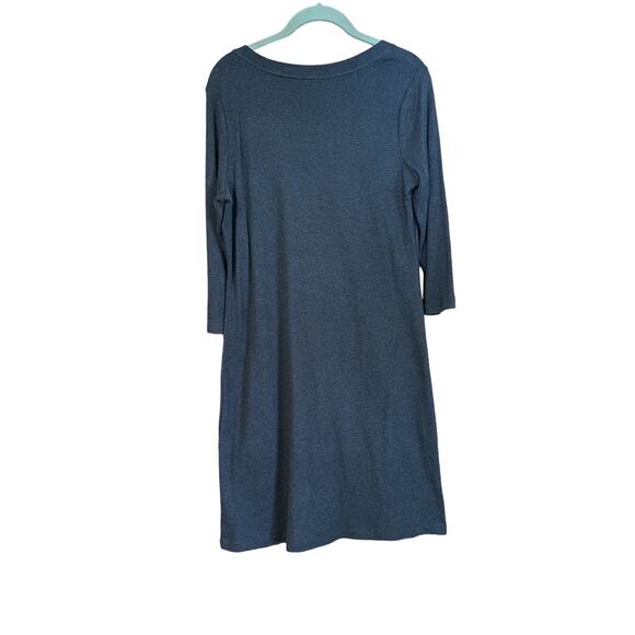 Isaac Mizrahi Live! Essentials 3/4 Sleeve Cotton Knit Dress Charcoal Size Small - Picture 2 of 4